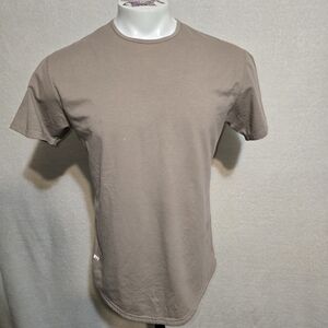BYLT Premium basic Men T- Shirt MEDIUM Tan Drop Cut Athletic Stretchy Modern